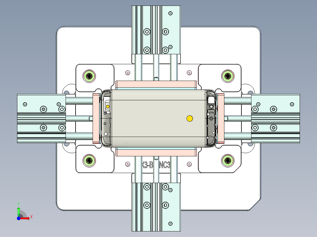 X3-B-笔记本CNC工装夹具三维模型CNC3-1009前视图