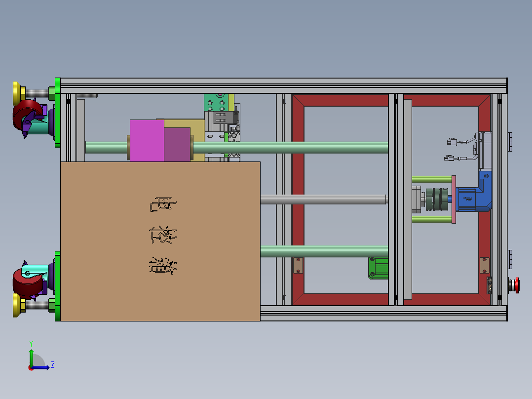 双层输送线转接机sw18可编辑左视图