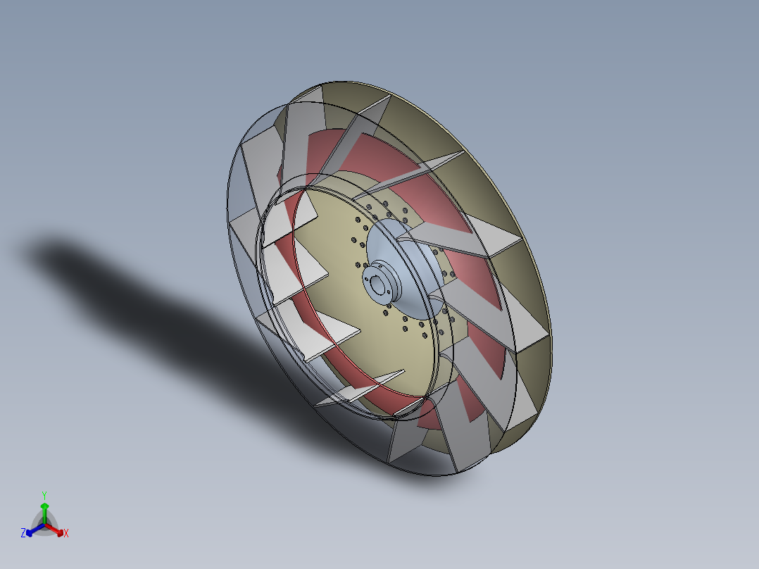 增压风扇正等轴测图