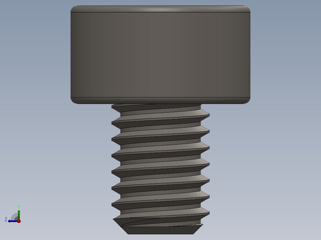 Screw_DIN_912_M3x4F_A2.SLDPRT公制内六角螺钉右视图