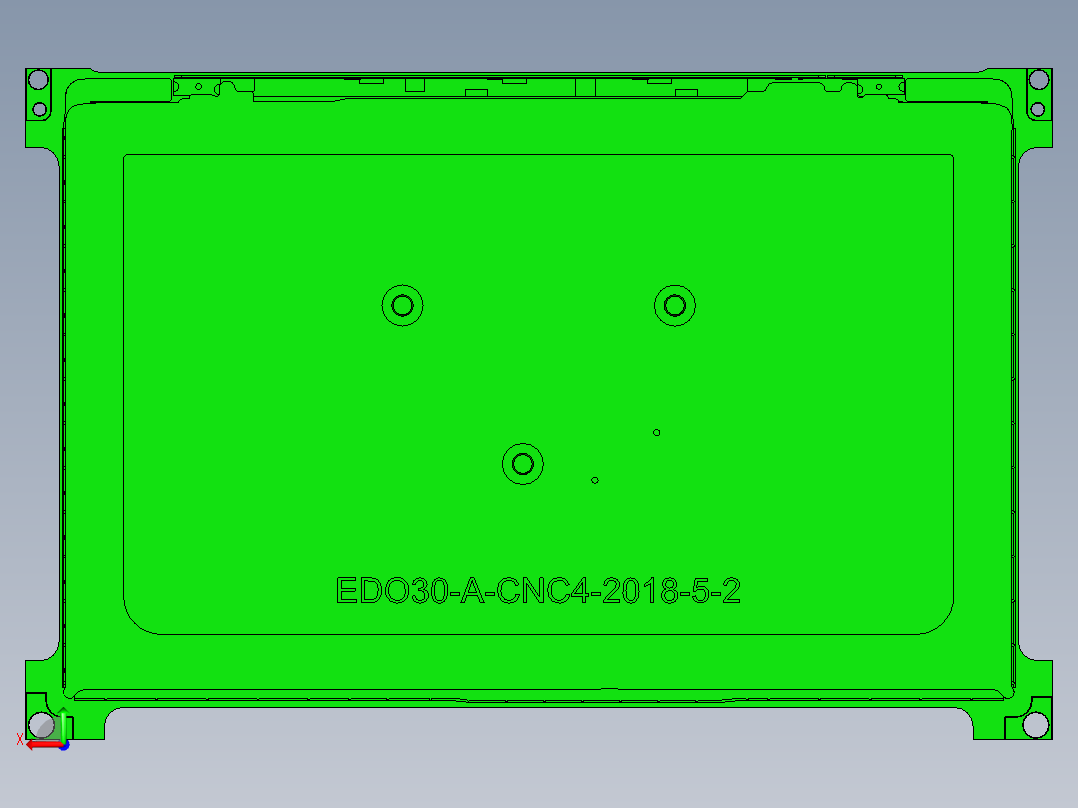 冲压件平板外壳精铣外观面UG编程程序模型后视图