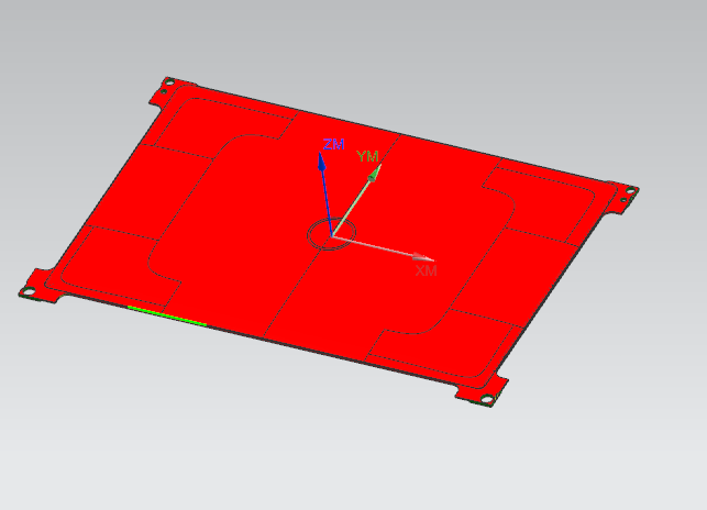 冲压件平板外壳精铣外观面UG编程程序模型
