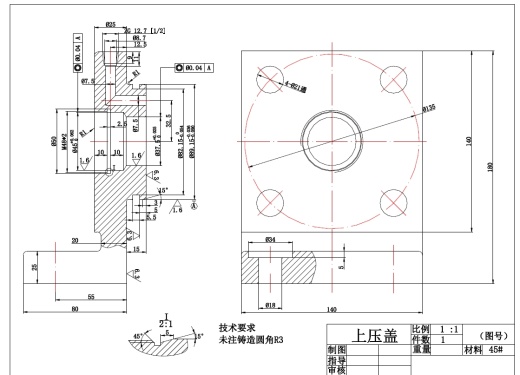D1448-上压盖零件的机械加工钻4-Φ21孔夹具设计缩略图