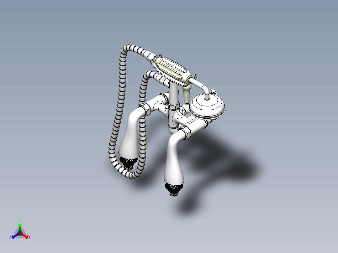 水龙头 花洒(50)正等轴测图