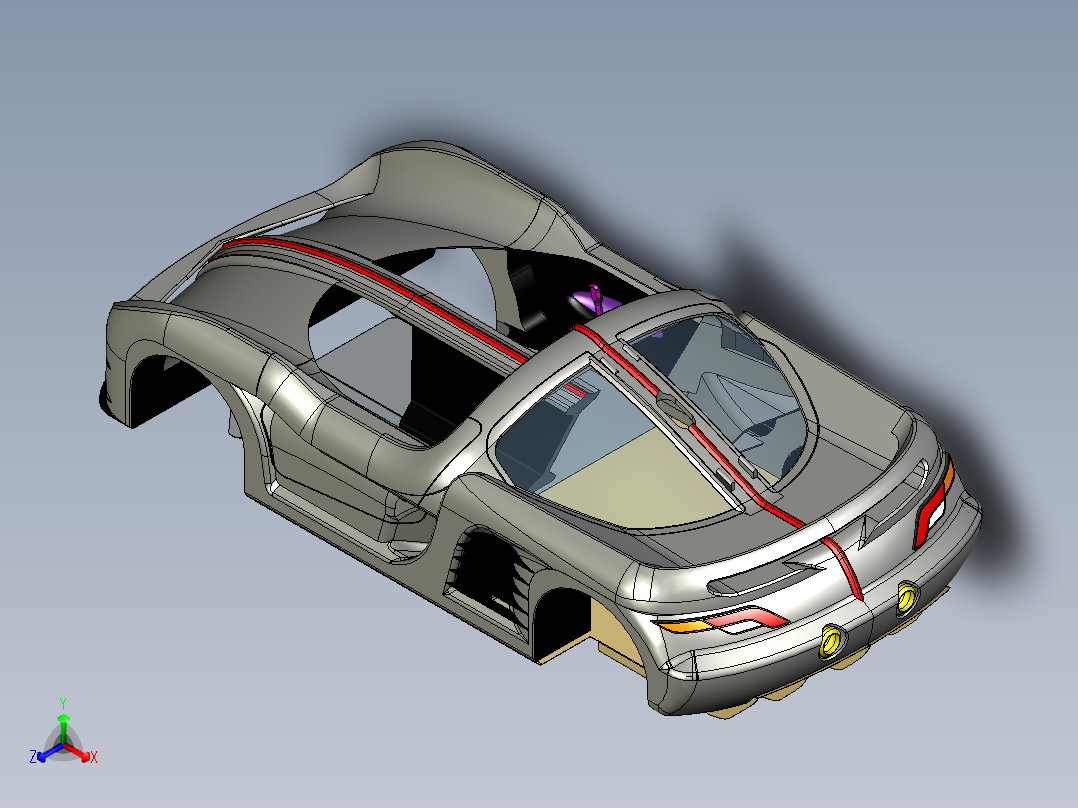 B2004396-超级跑车系统 Targa正等轴测图