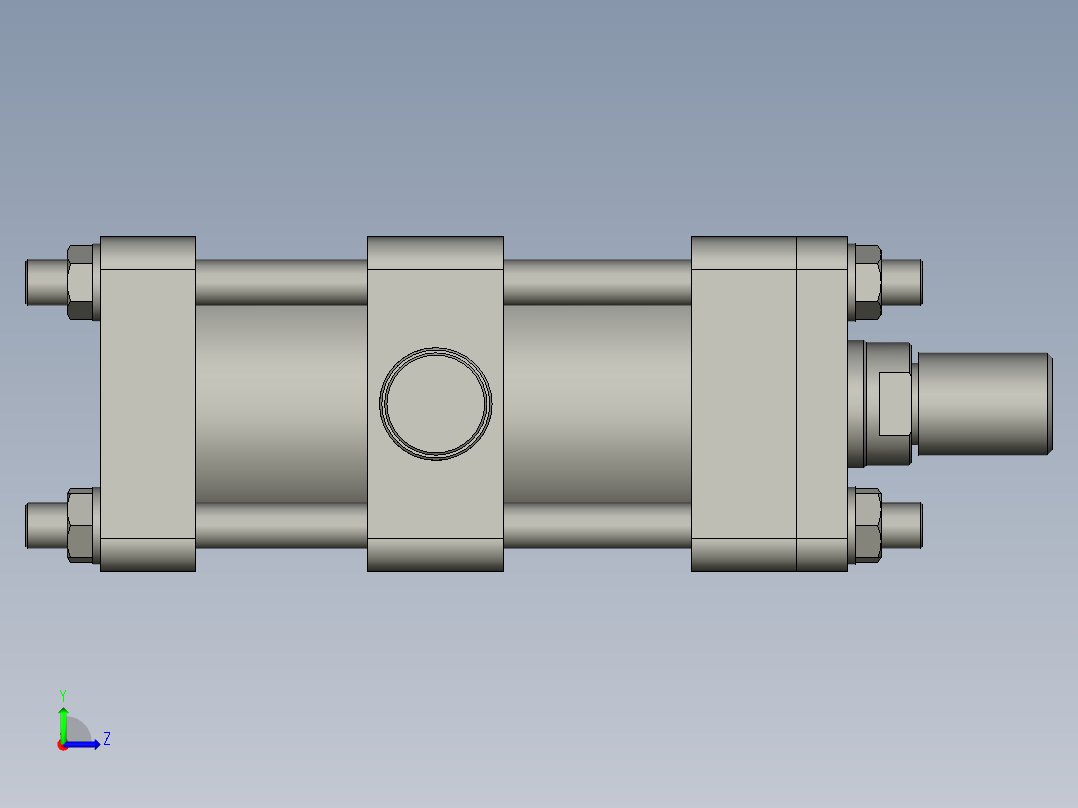 HOB-TC中间摆动型中高压油缸HOB-100110-TC左视图