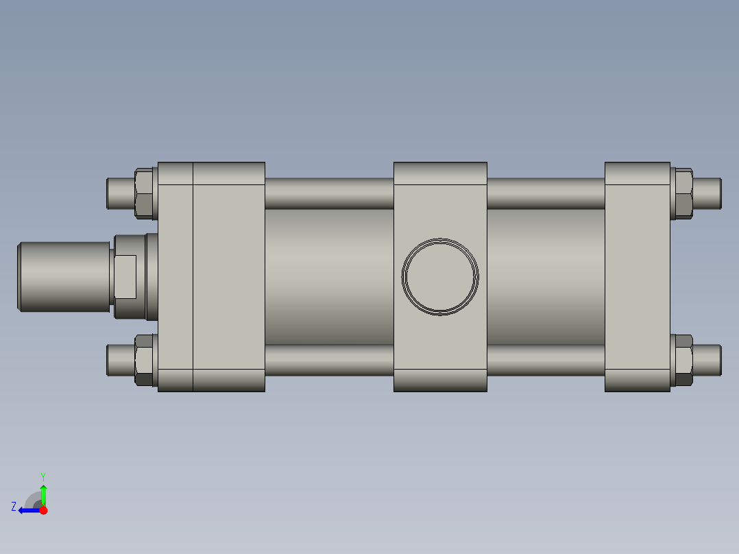 HOB-TC中间摆动型中高压油缸HOB-100110-TC右视图