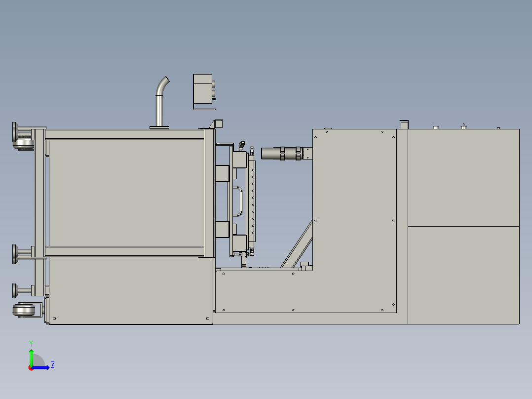 石油管道生产线喷码装置左视图