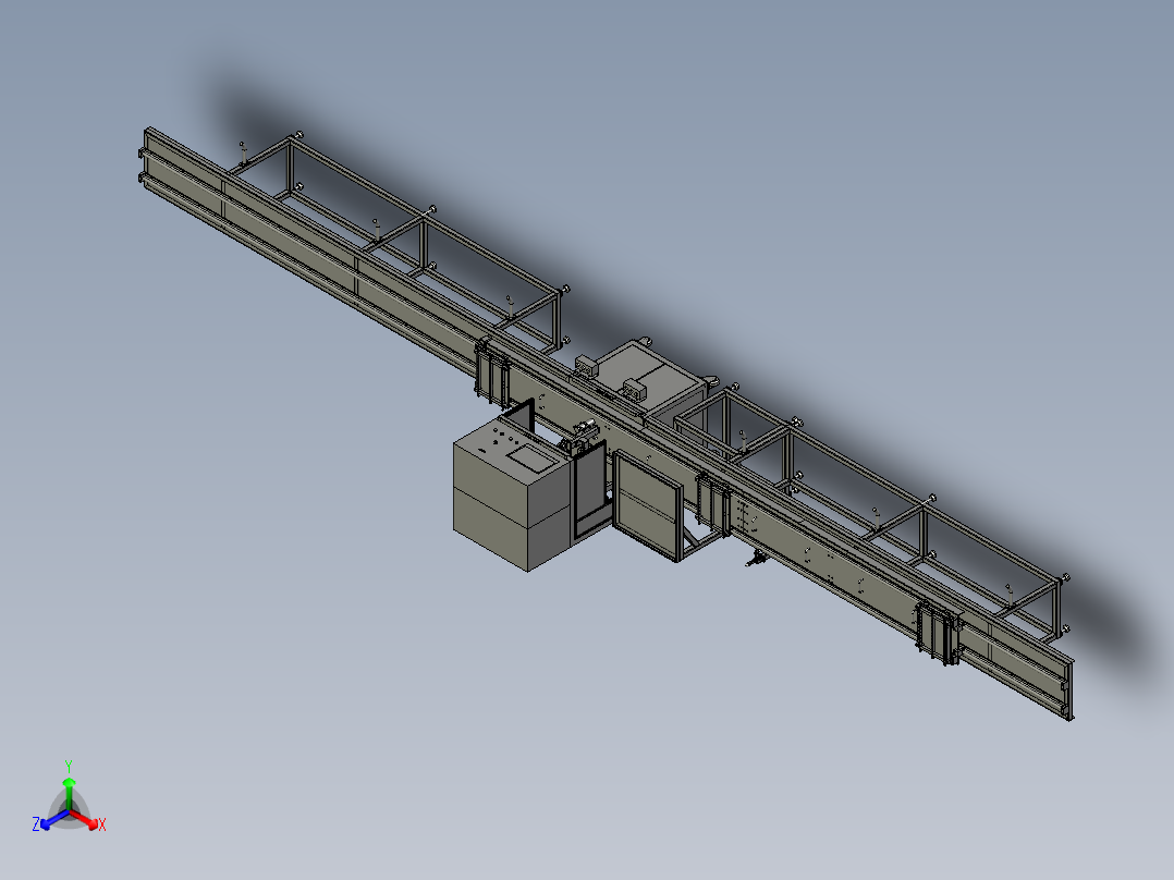 石油管道生产线喷码装置正等轴测图