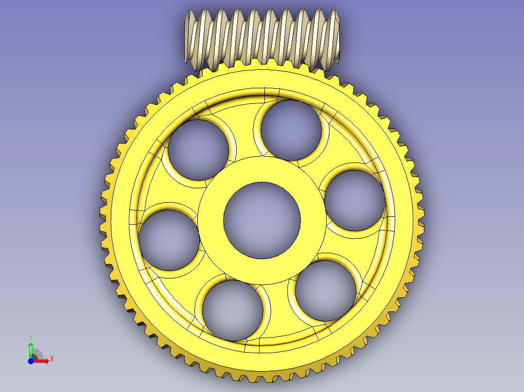 蜗轮蜗杆前视图