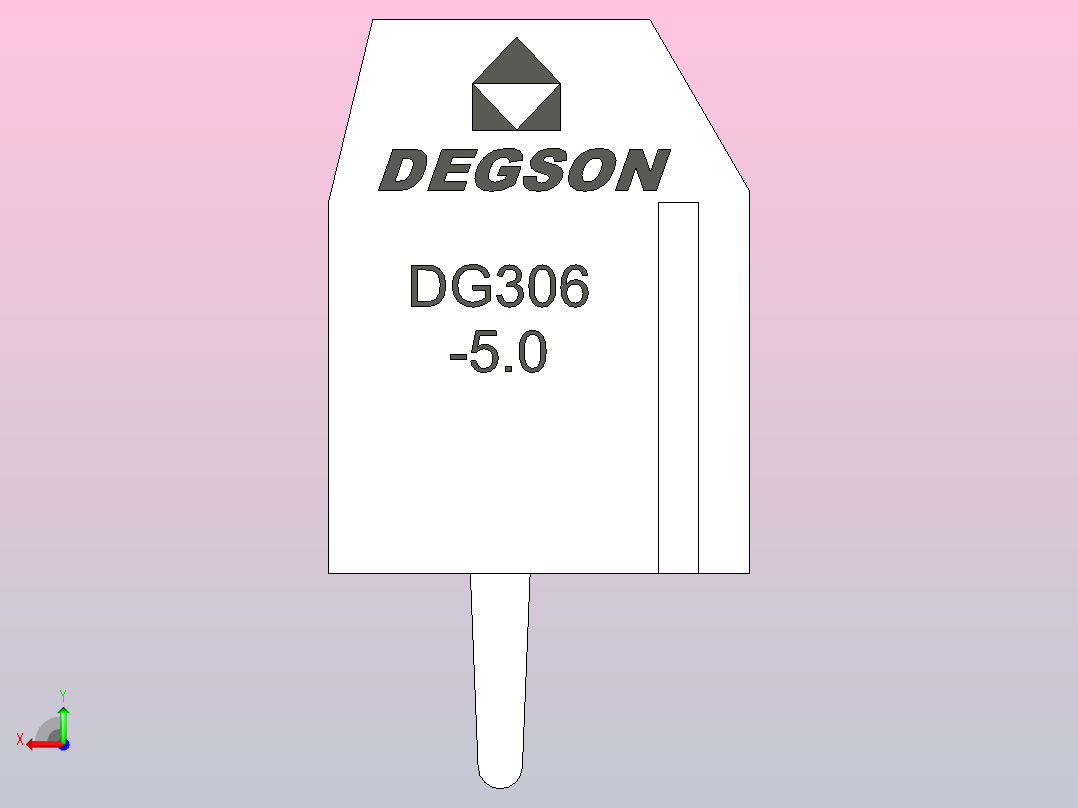 3针DG306 5白色间距5毫米后视图