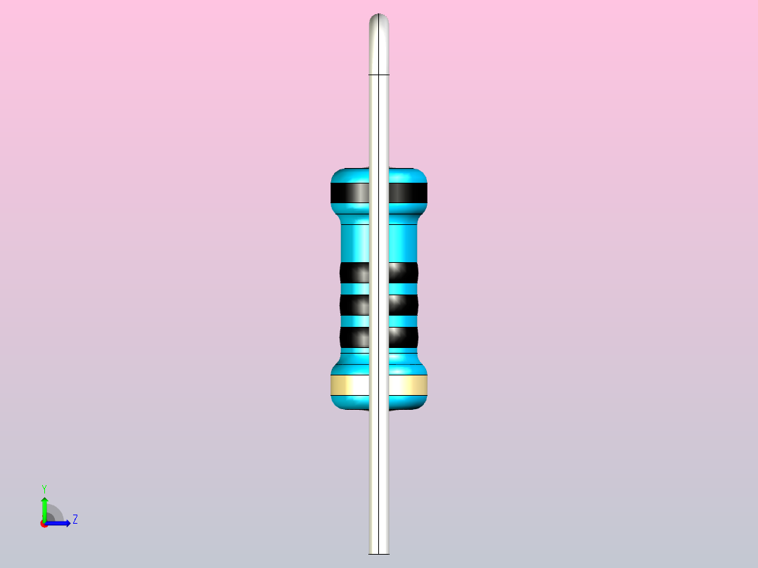 电阻器组RES_AV_0.25W_100mil_0R_1%左视图