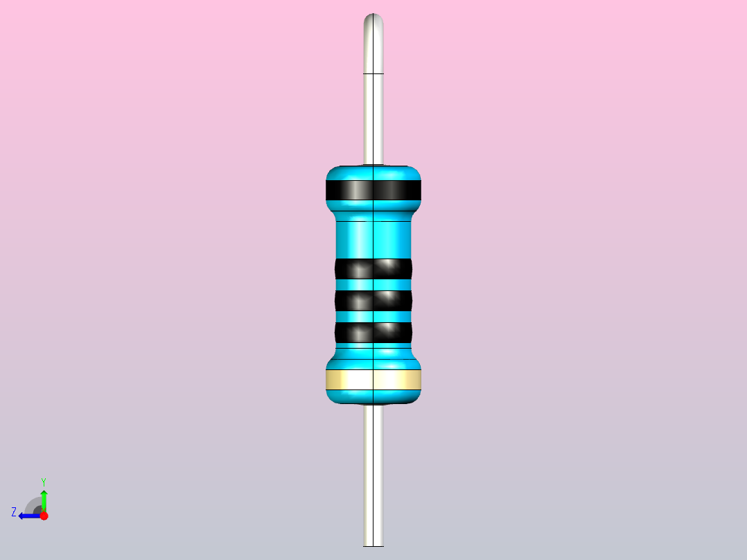 电阻器组RES_AV_0.25W_100mil_0R_1%右视图