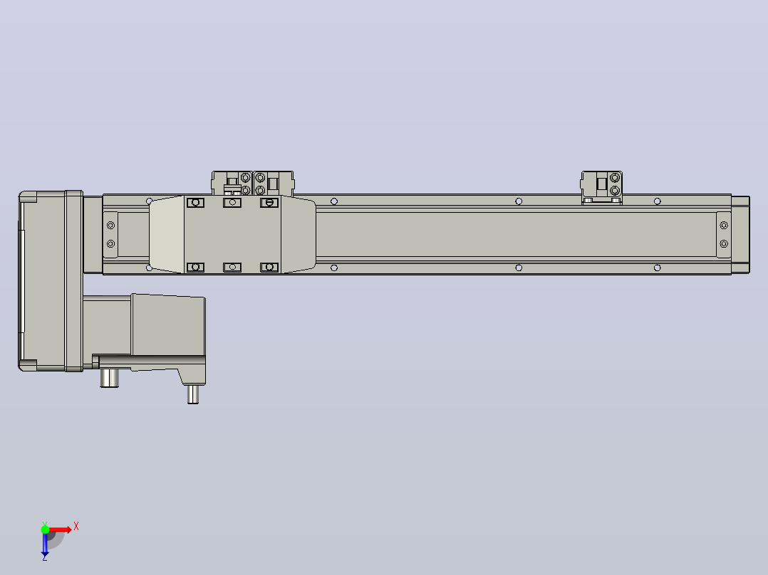 GTH4-L#-200-BL-M05-C3 GTH4内嵌式螺杆滑台 电机左折 Toyo直线模组俯视图