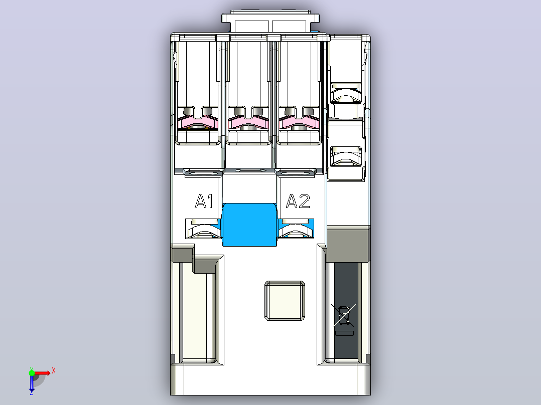 NXCF-18～22交流接触器三维模型202412俯视图
