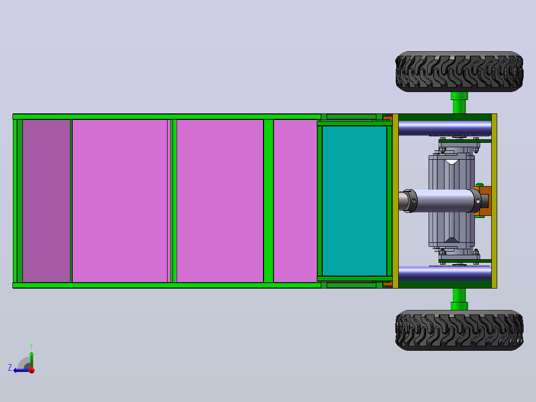 翻斗卸料机（液压驱动）（SW+CAD+说明书）右视图