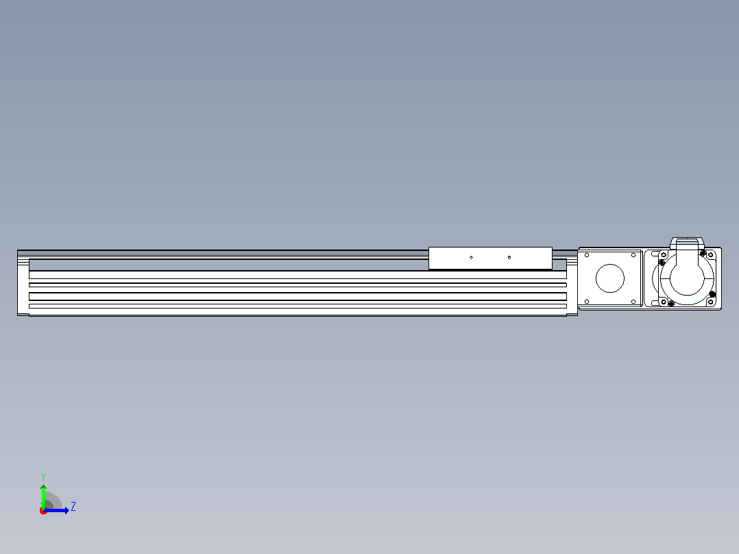 皮带直线轴半封闭可选导轨TPA-HNB-120D-110-L350-MR-C-P40-N3左视图