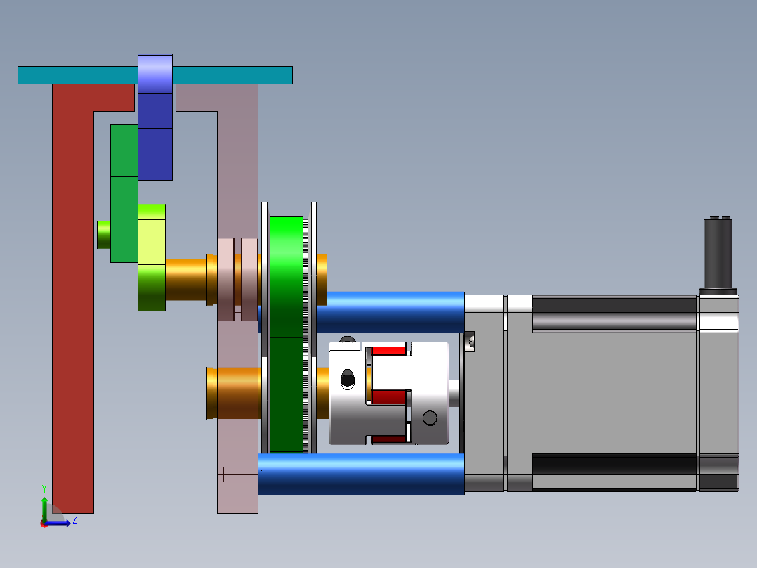 水平搬运机构sw18可编辑左视图