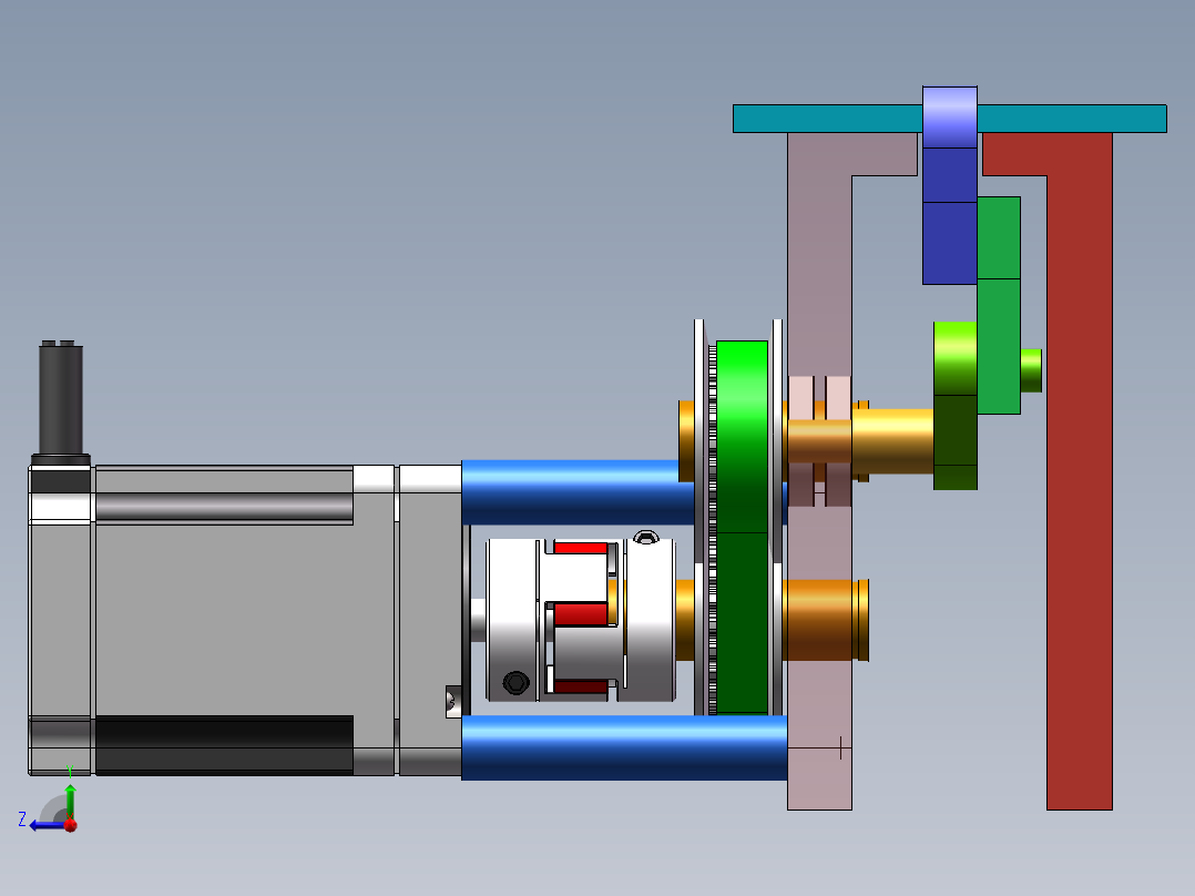 水平搬运机构sw18可编辑右视图