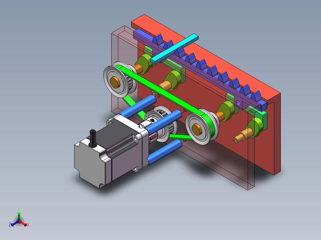 水平搬运机构sw18可编辑正等轴测图