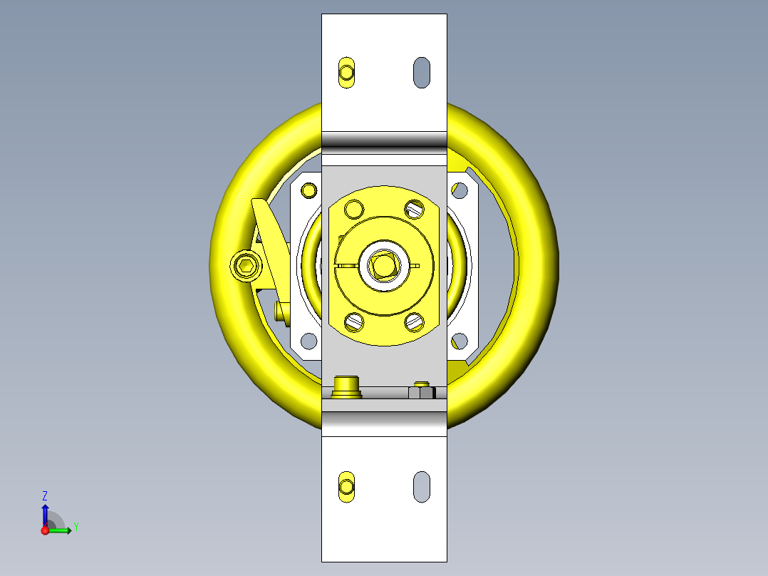 工件清洁机构后视图