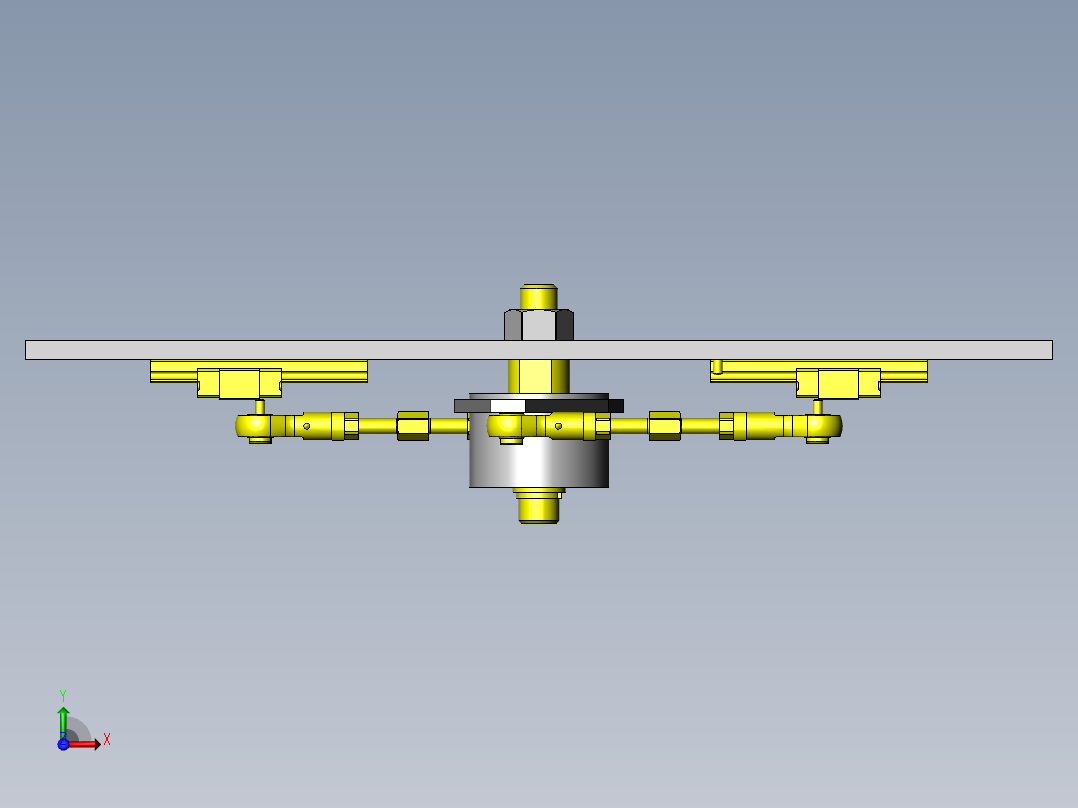 气缸定心机构前视图