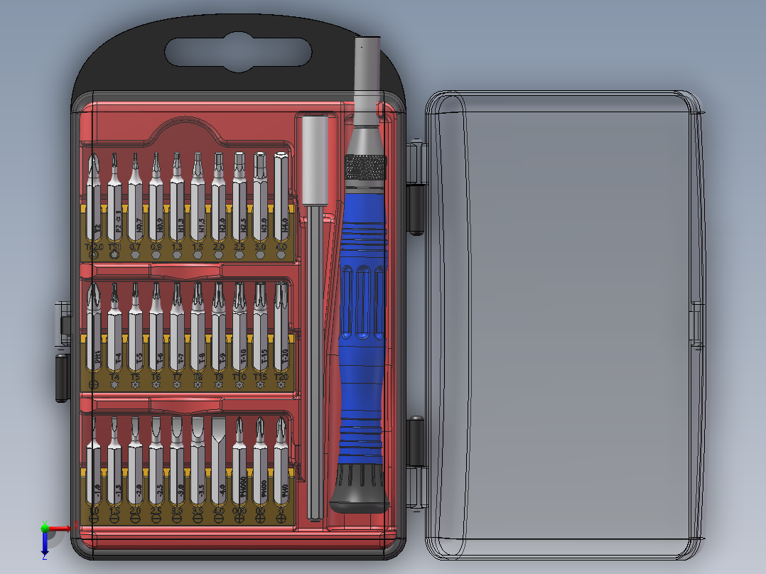 家用手动螺丝刀套装俯视图