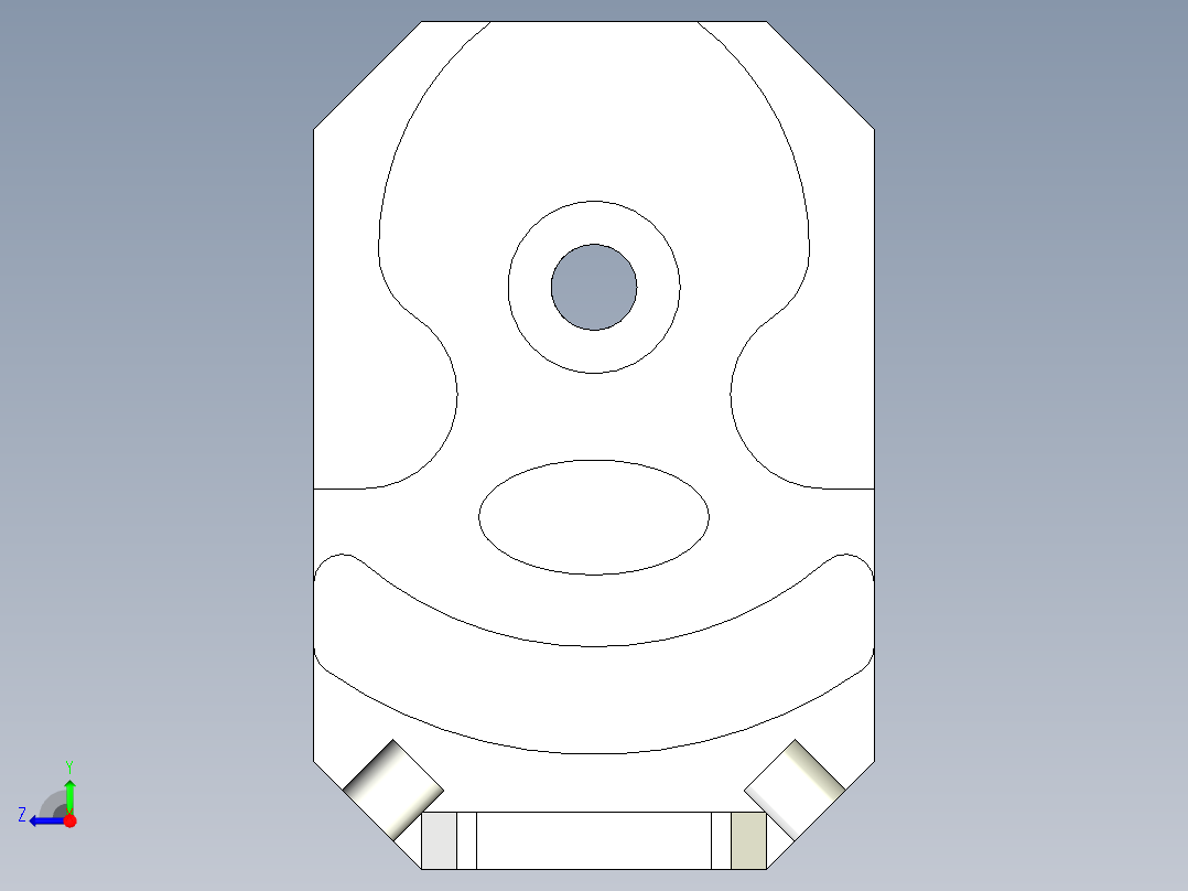 教学训练：数铣图3D模型右视图