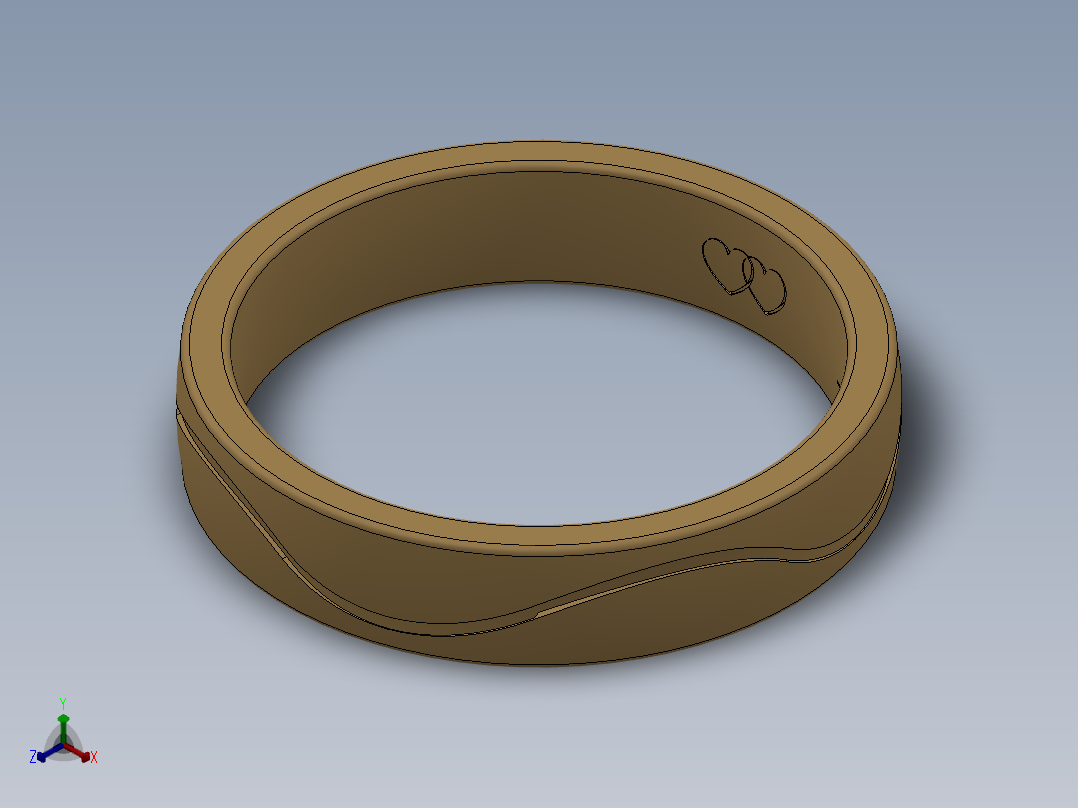 结婚指环造型设计正等轴测图