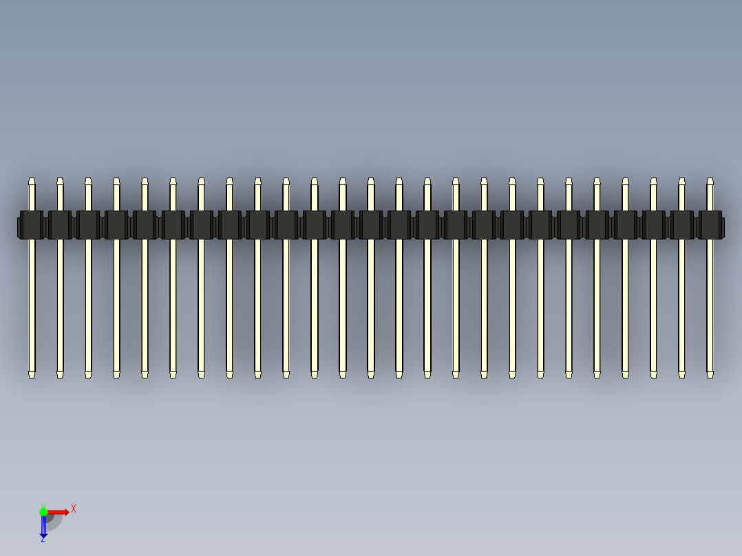 彩色公头100mil（2.54mm）系列-DS1021_black_3x25p_100mil_Type5_rev1.0俯视图