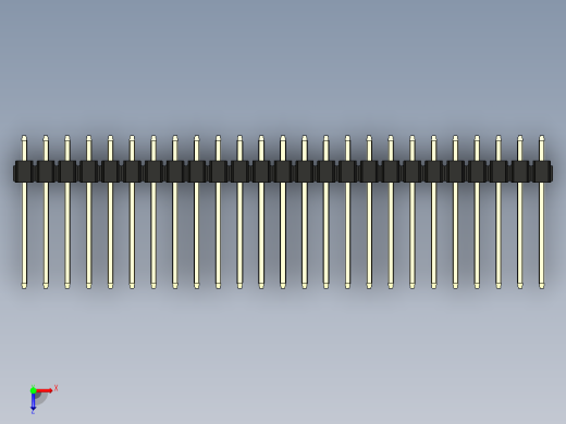 彩色公头100mil（2.54mm）系列-DS1021_black_3x25p_100mil_Type5_rev1.0俯视缩略图