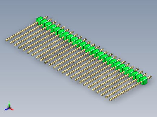 彩色公头100mil（2.54mm）系列-DS1021_green_1x25p_100mil_Type19_rev1.0