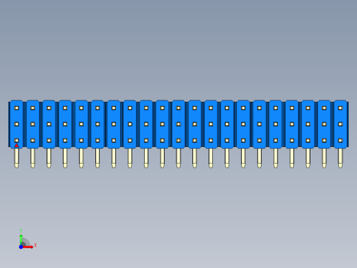 彩色公排针 100mil 2.54mm 系列-DS1022_blue_3x21p_100mil_TypeD_rev1.0前视缩略图