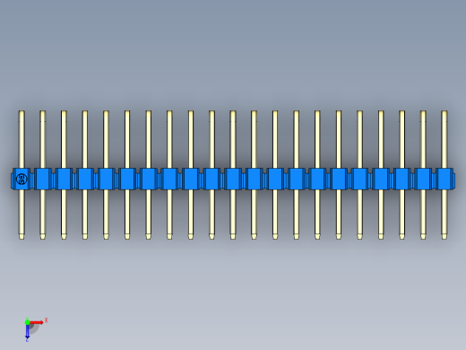 彩色公排针 100mil 2.54mm 系列-DS1022_blue_3x21p_100mil_TypeD_rev1.0俯视缩略图