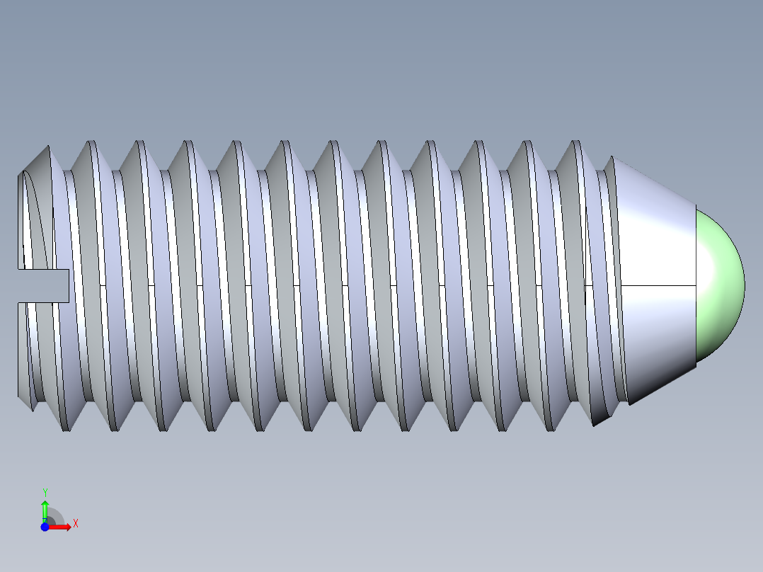 公制球形弹簧柱塞-DME SET SCREW SPRING BALL PLUNGER M6 x 14 .STEP前视图