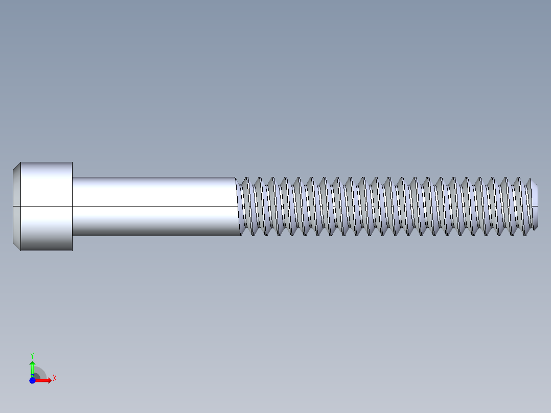 粗螺纹 SHCS 螺钉-SHCS 10-24.x1.5.STEP前视图