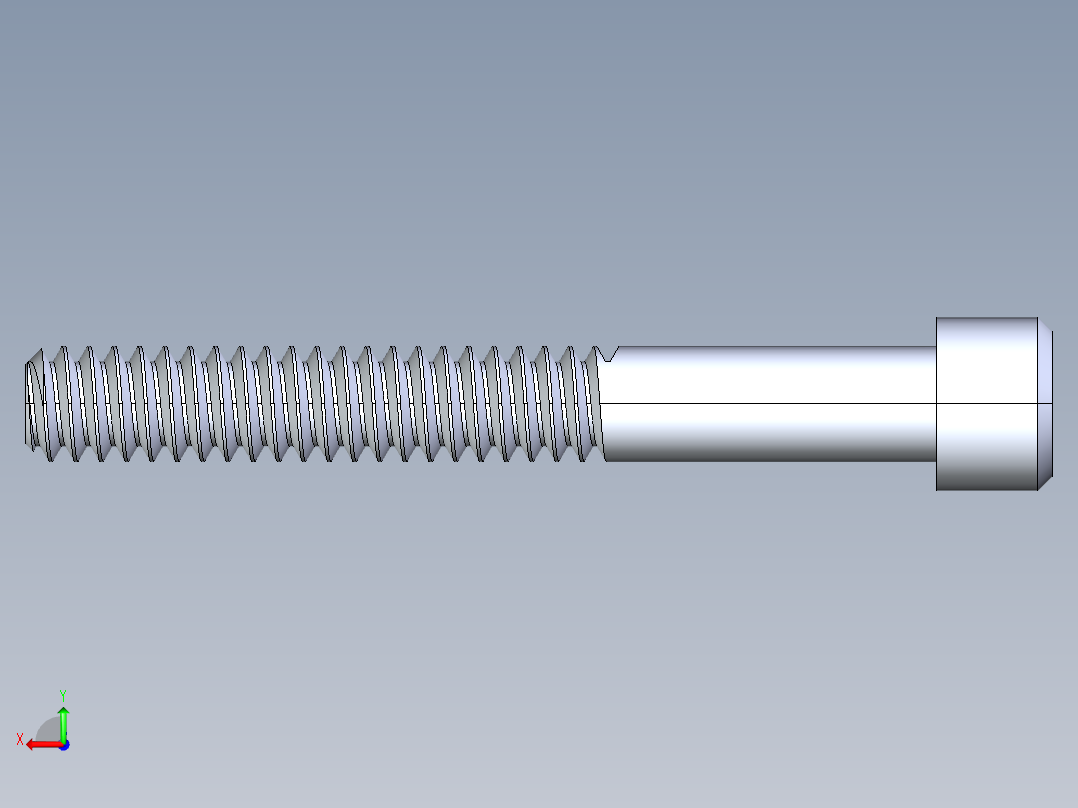 粗螺纹 SHCS 螺钉-SHCS 10-24.x1.5.STEP后视图
