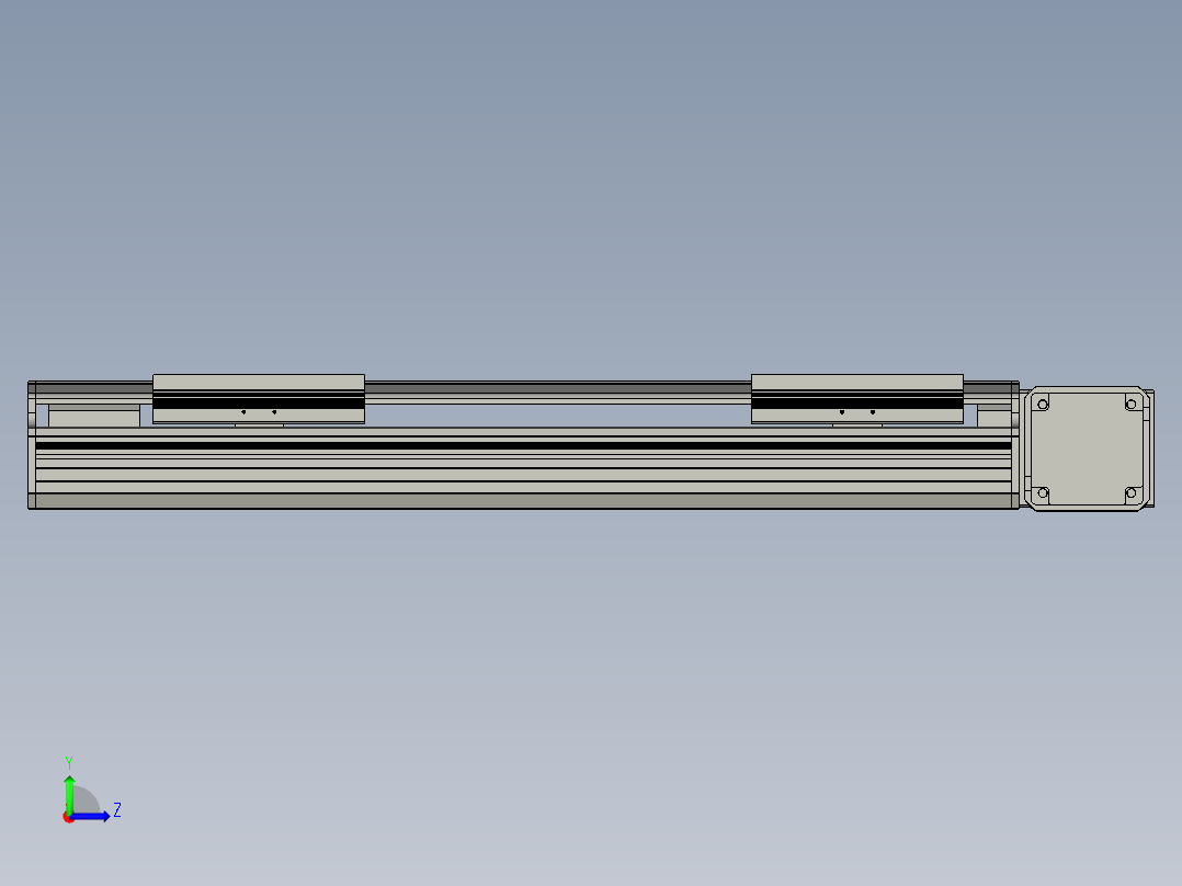 直线模组LHB17-L40-S400-R(B)设计图纸左视图