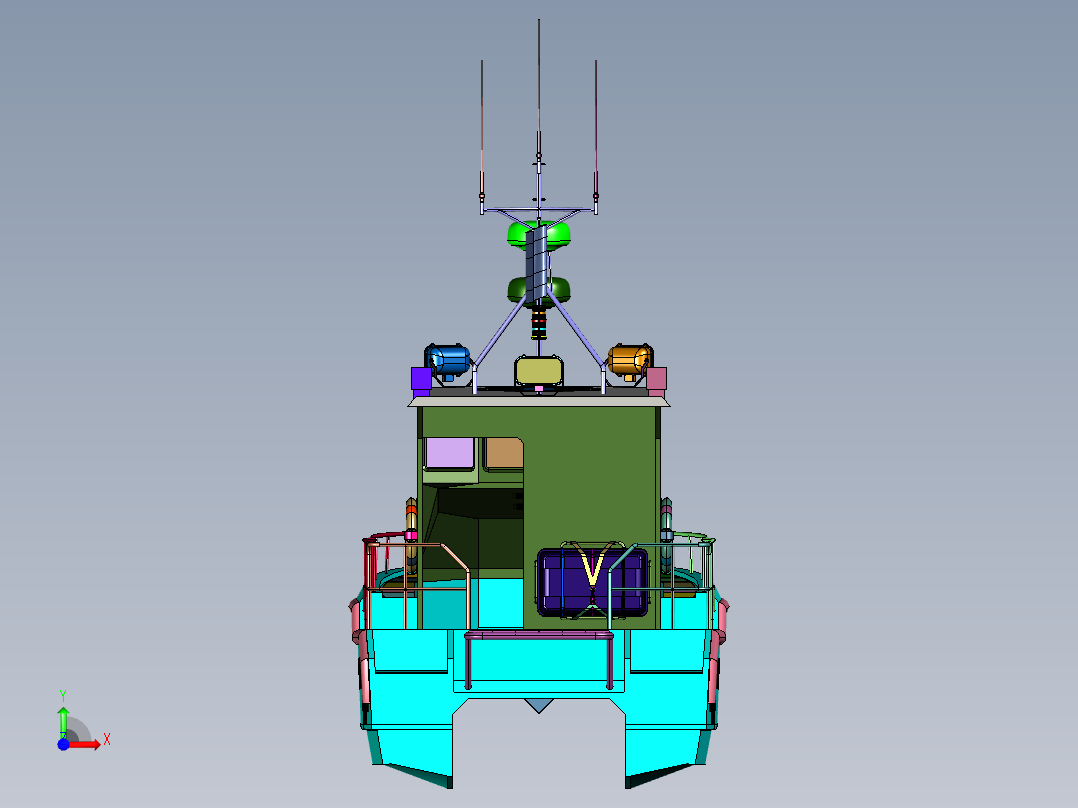 警用巡逻执法快艇前视图