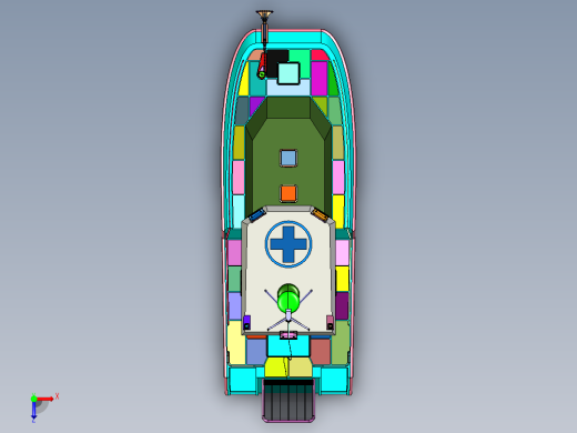 警用巡逻执法快艇俯视缩略图