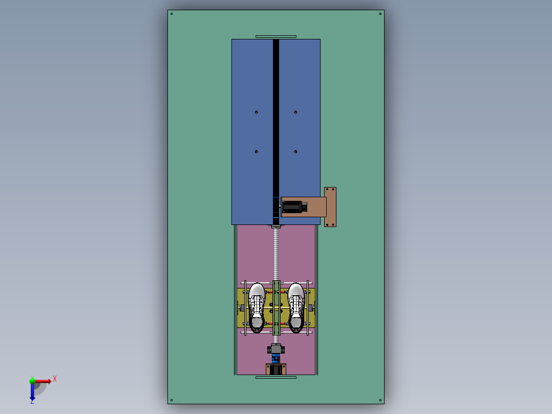 自动洗鞋机俯视图