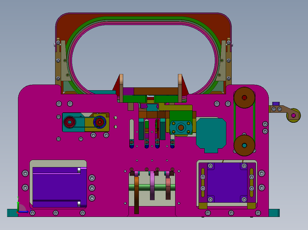 全自动束捆机扎把机三维模型左视图