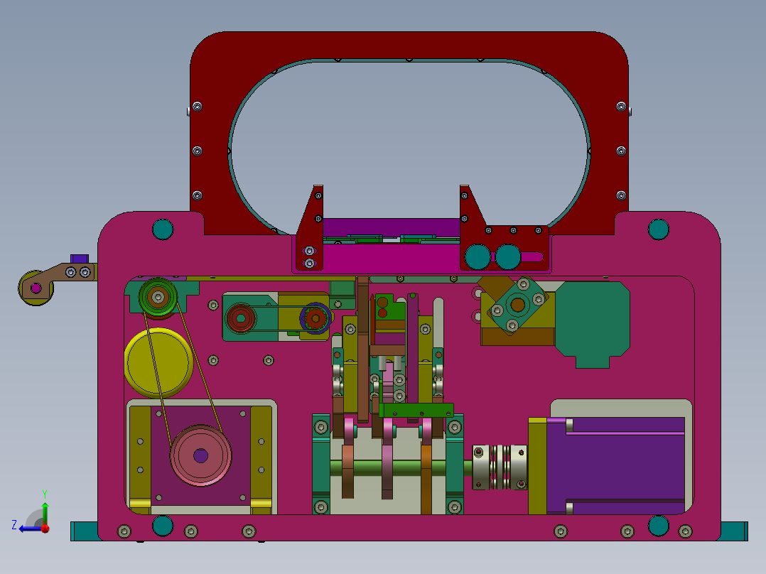 全自动束捆机扎把机三维模型右视图