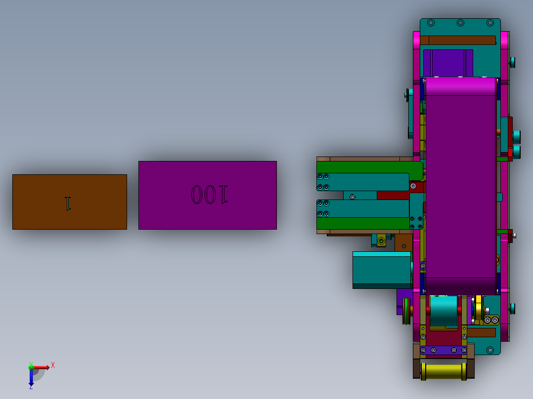 全自动束捆机扎把机三维模型俯视图