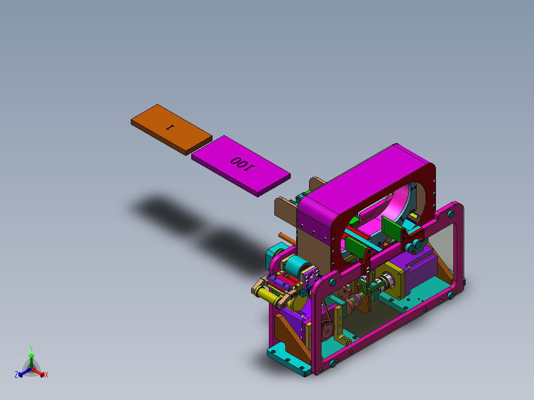 全自动束捆机扎把机三维模型正等轴测图