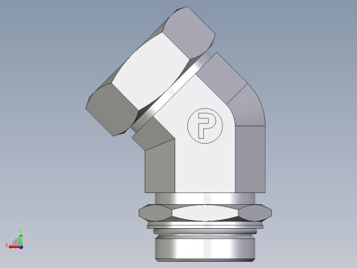 卡套式工业通用硬管接头EO_Adjustable_locknut_45_deg_elbow_VEE42ZLMORCF后视缩略图