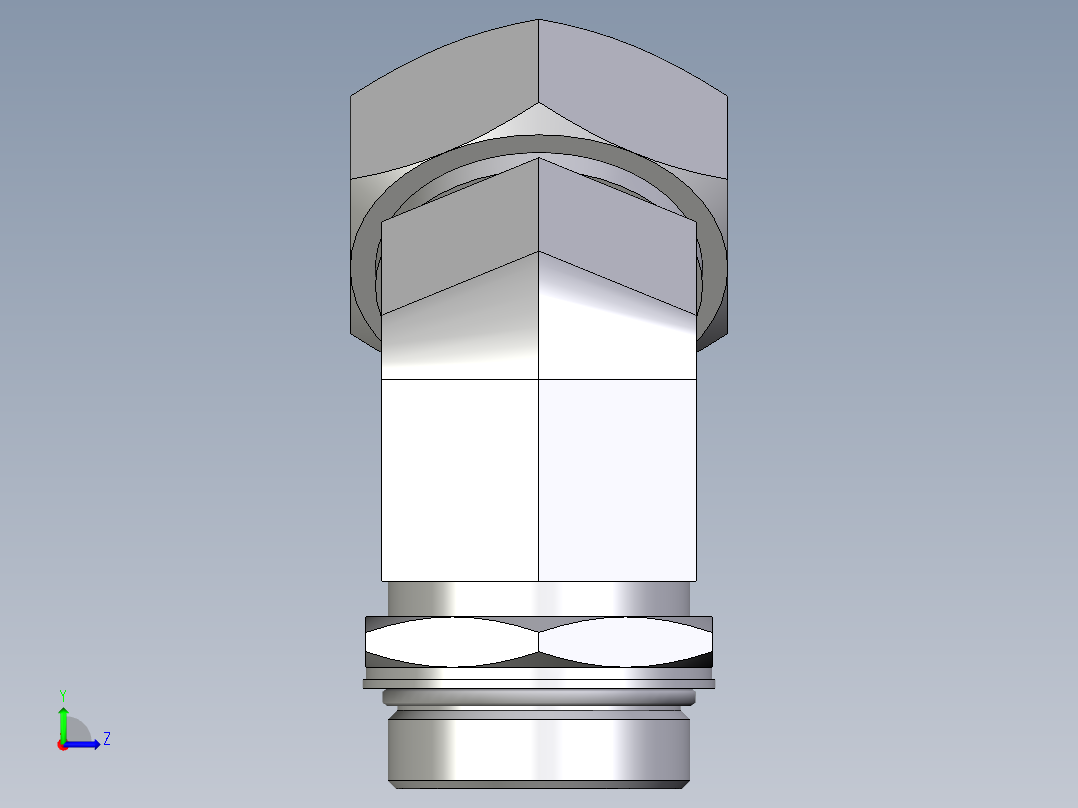 卡套式工业通用硬管接头EO_Adjustable_locknut_45_deg_elbow_VEE42ZLMORCF左视图