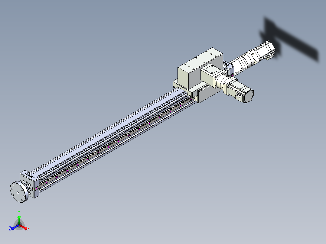 威洛博直线电机模组EB6ZR-L140-S840-RZ575K-Z575K-MS3正等轴测图