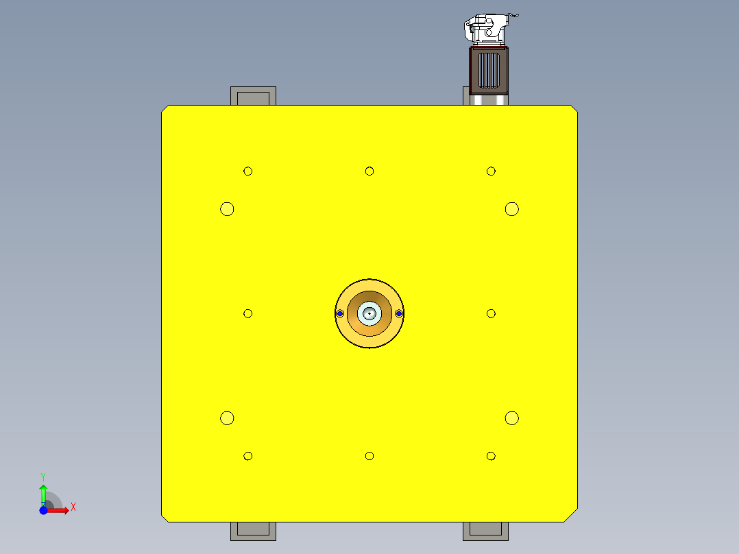 盖模（热流道和滑块型腔）前视图