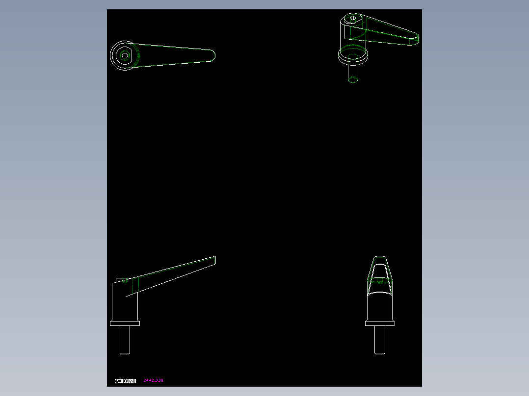 調整式把手(鋅合金)2442(B)-2D多系列多零件图纸模型